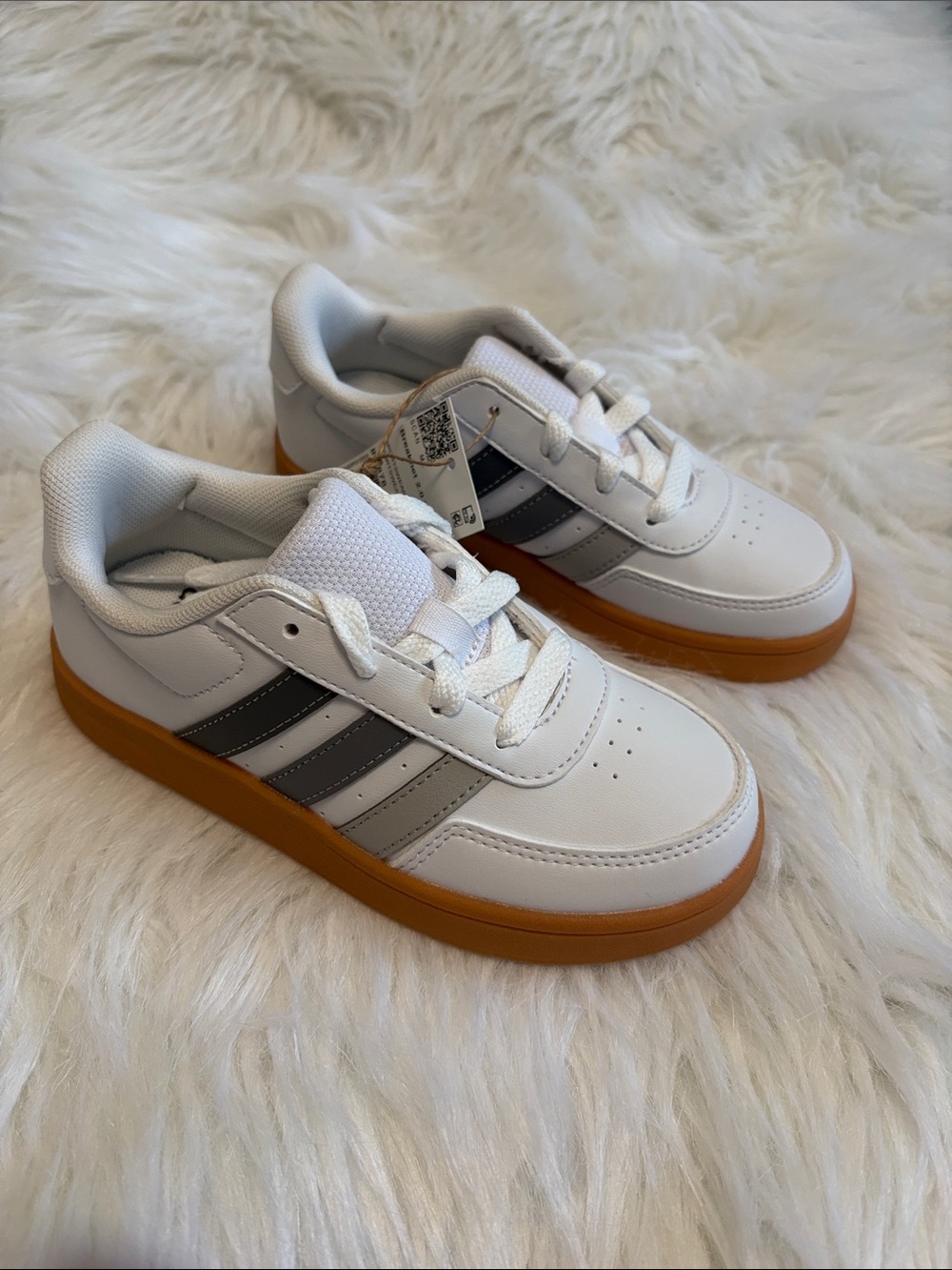 adidas Breaknet 2.0 K White Grey Gum Kids 12K NEW BOX